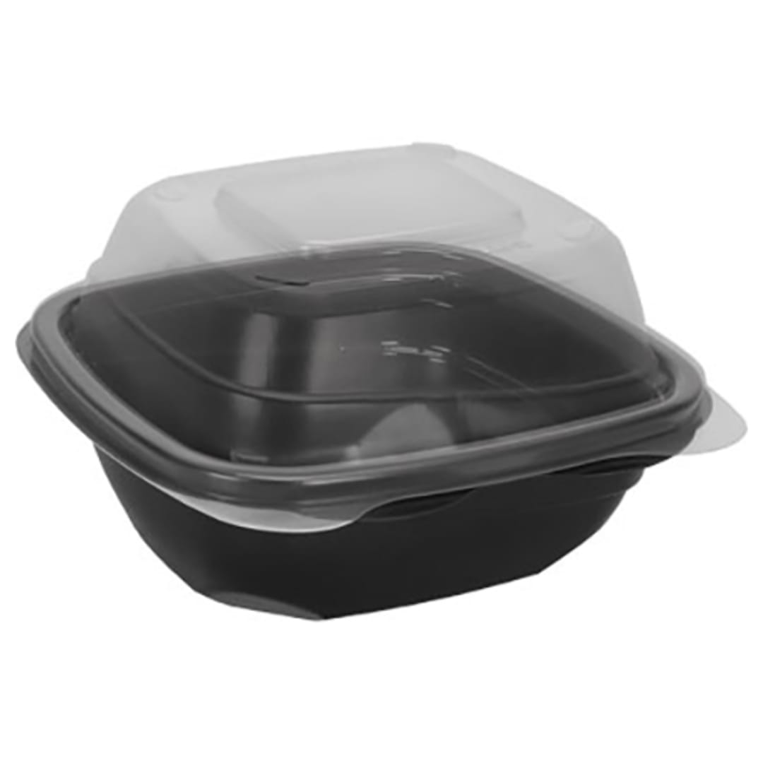 WNA HGP66BC Blaze Black / Clear 6" x 6" Hinged Container