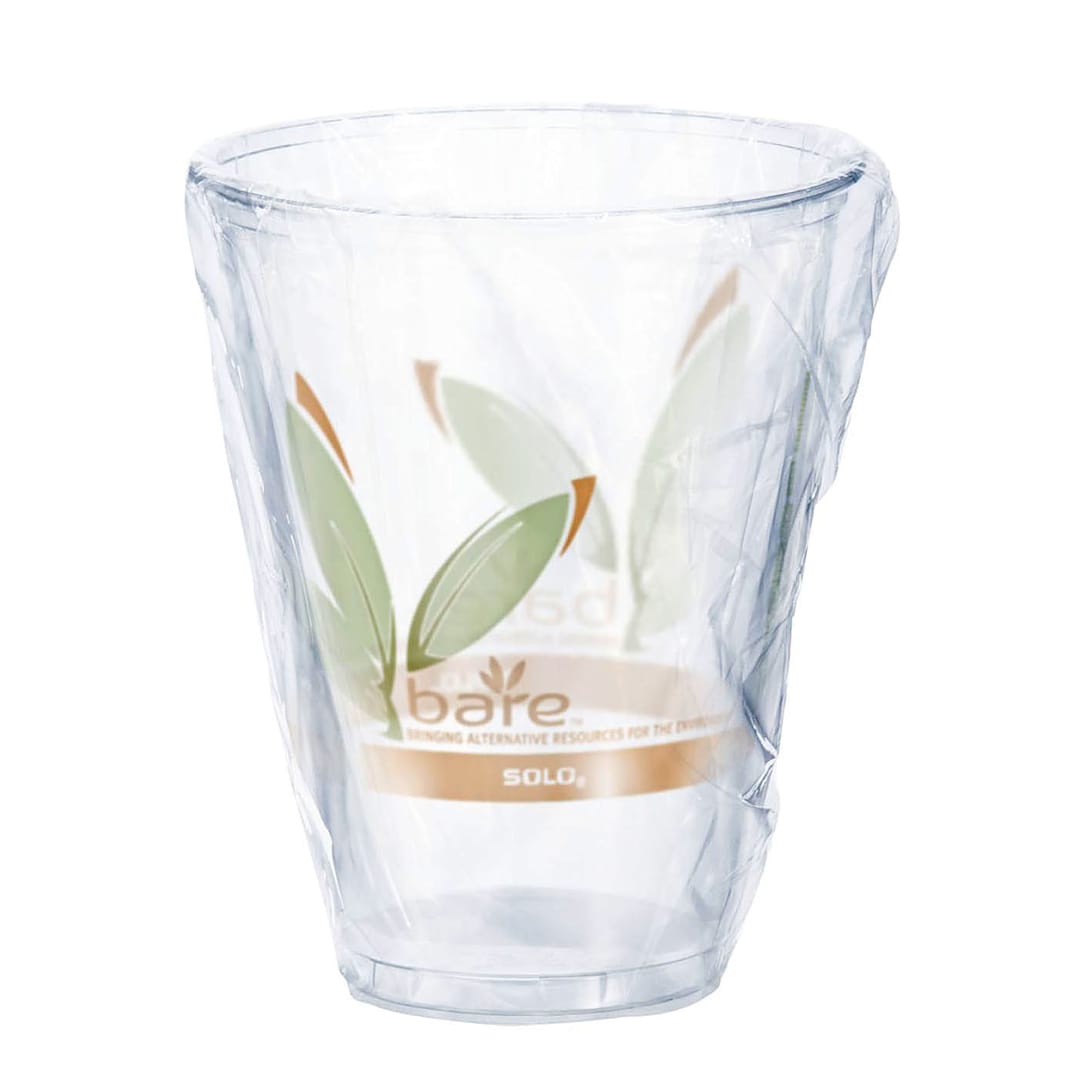 Solo RTP9DBAREW RPET Wrapped Clear Bare 9 Ounce Drink Cup