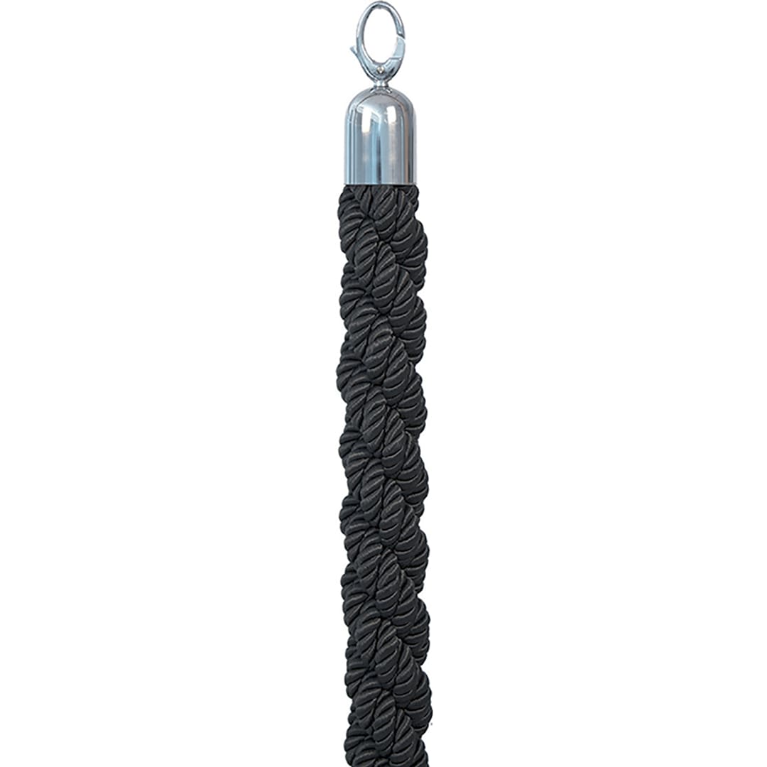 American Metalcraft RSCLRPCHBL Black Braided 60" Barrier Rope