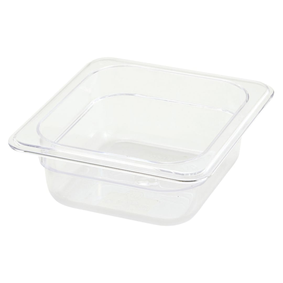 Darling Foodservice Polycarbonate Clear 1/6 Size x 2-1/2"D Food Pan