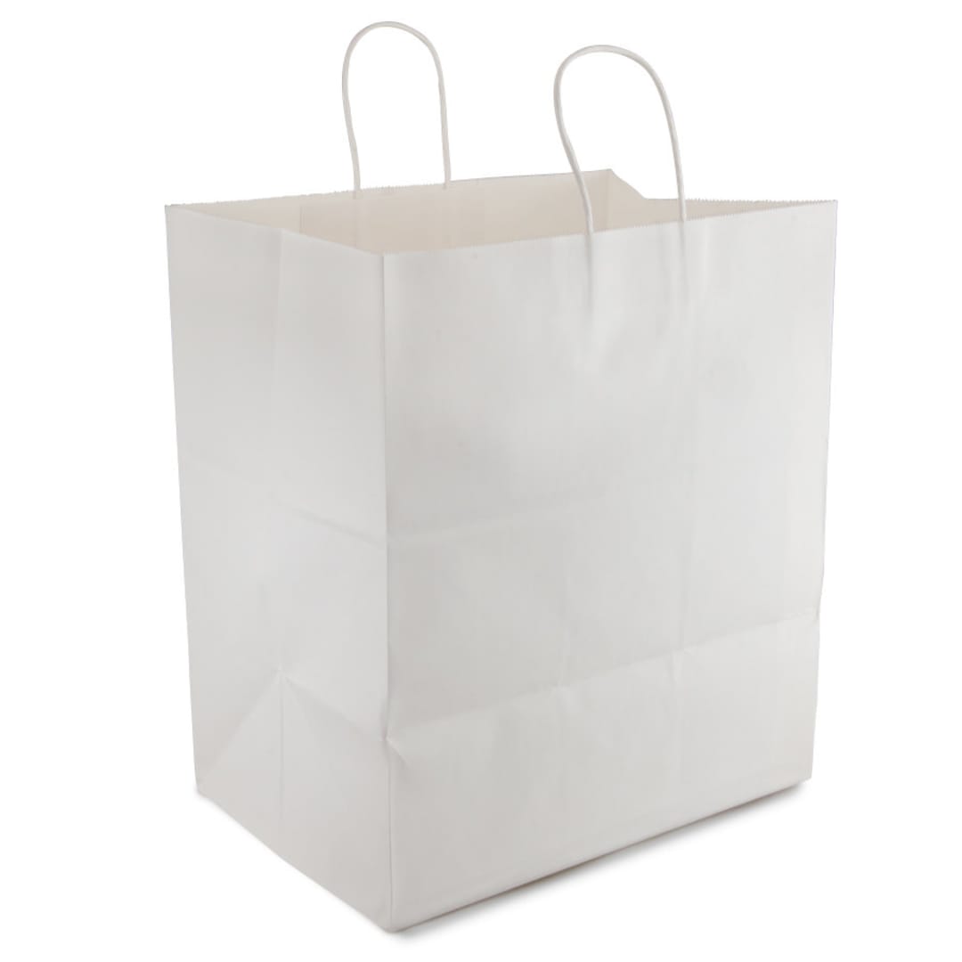 Just 4 Fun WHITE BAG 14X10X15.5 Bag with Twist Handle