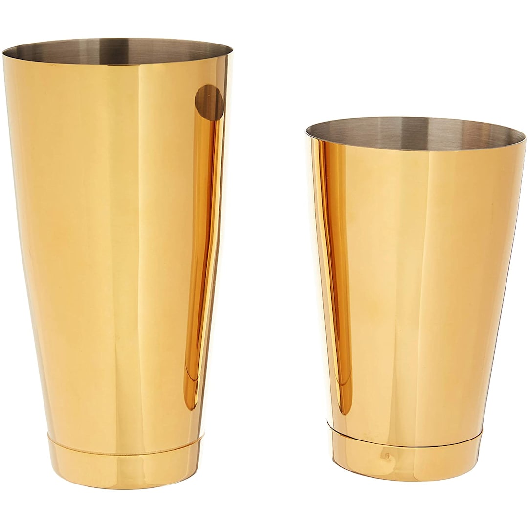 Mercer Culinary M37009GD 2-Pc. Gold 28 / 18 Ounce Bar Shaker Set