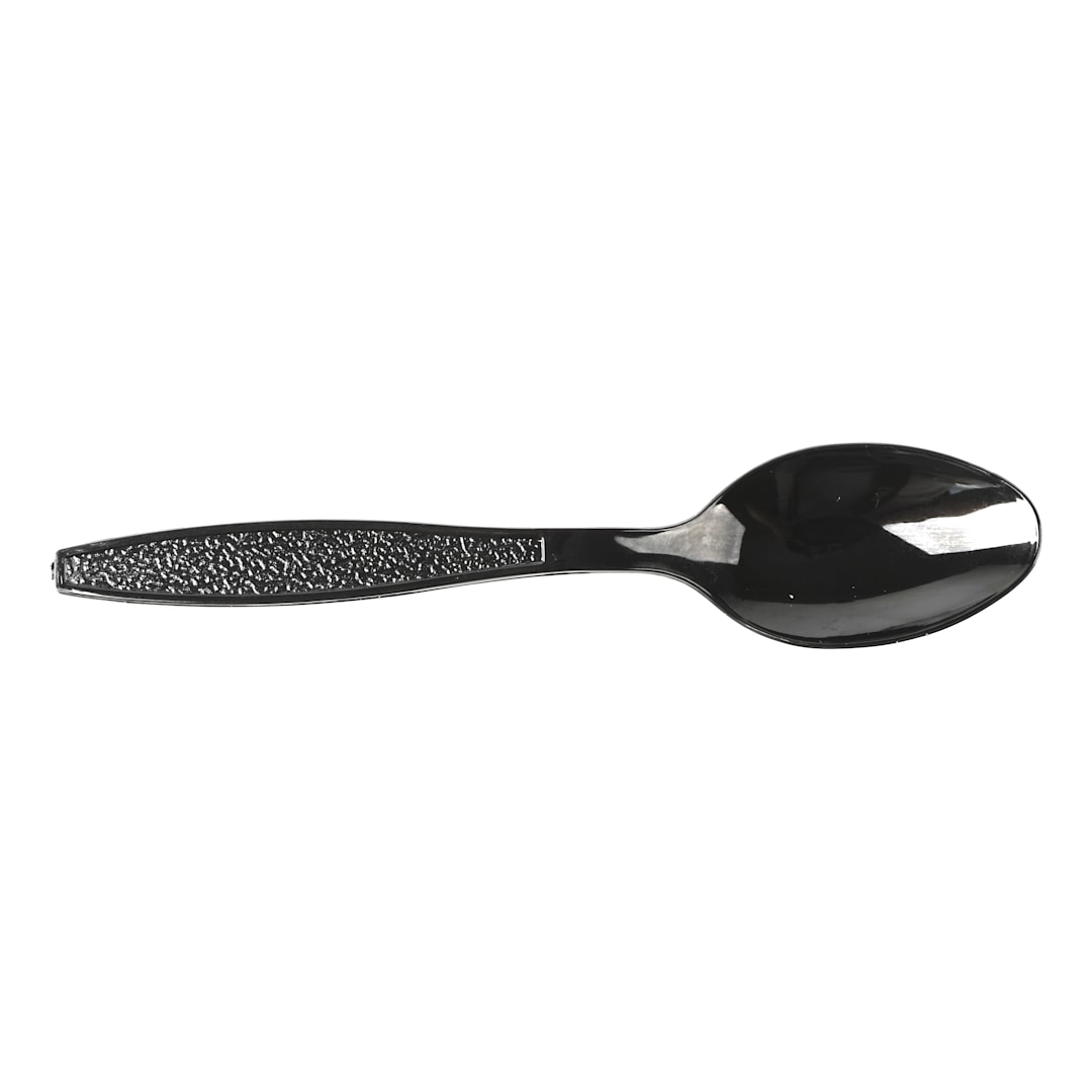 Darling Foodservice Wrapped Black 6" Plastic Teaspoon - 1000 / CS