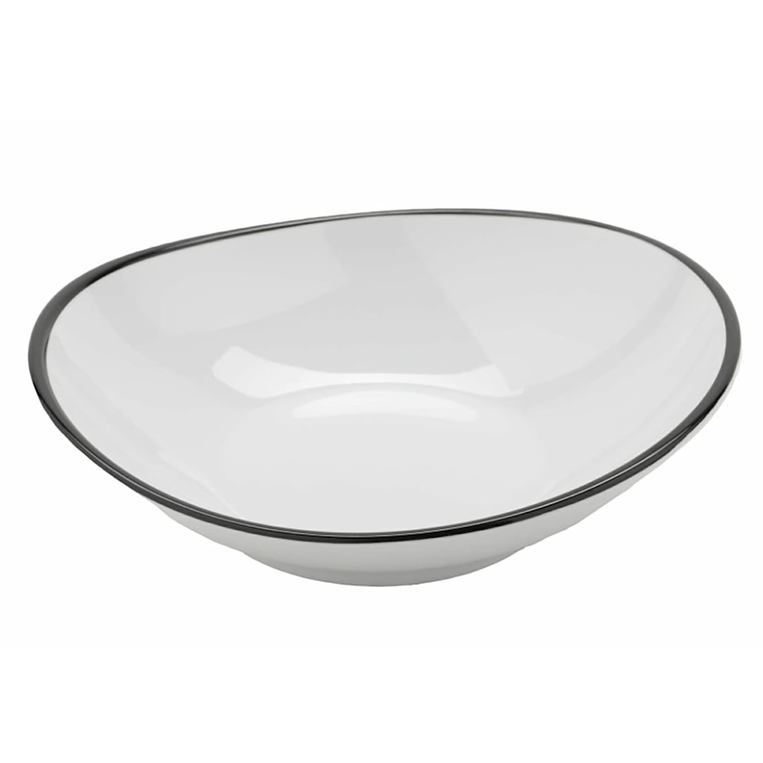 G.E.T. B-60-W/BK Settlement Bistro White/Black 6 Ounce Bowl