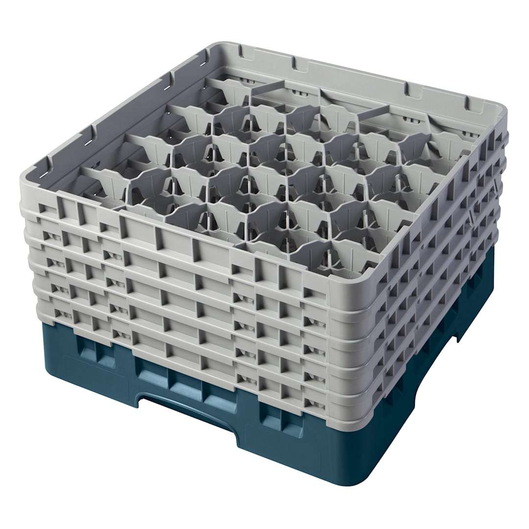Cambro 20S958414 Teal 20-Comp Glass Rack with 5 Extenders