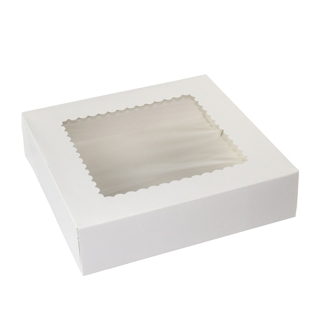 S. Walter Packaging 10102AW-126 White 10 x 2.5"H Bakery Box