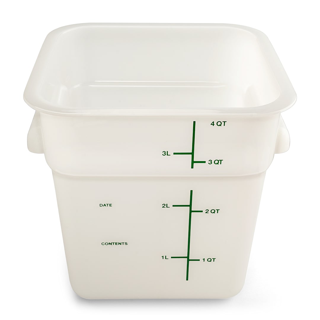 Carlisle 11961PE02 Squares White Polyethylene 4 Qt. Storage Container
