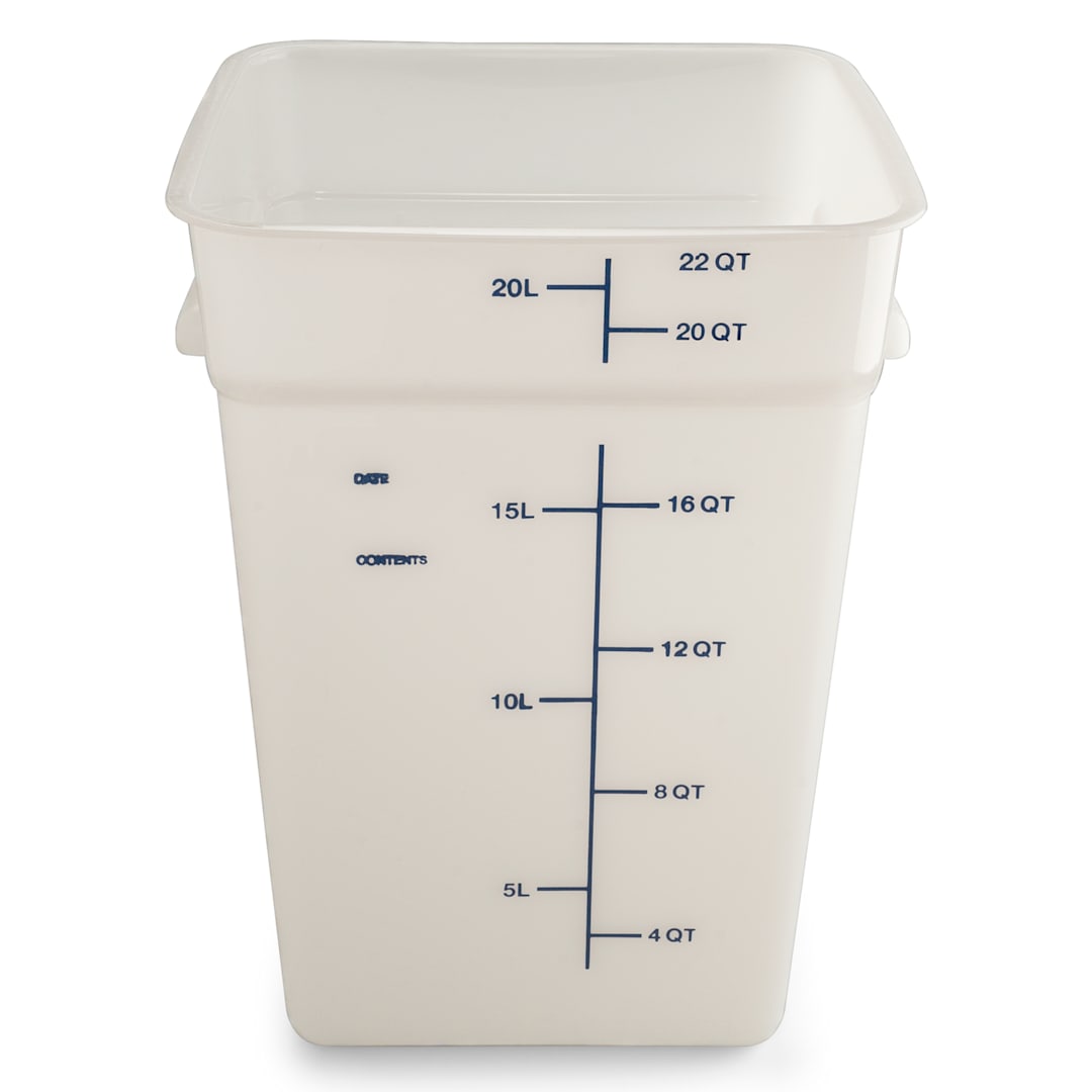 Carlisle 11966PE02 Squares White Polyethylene 22 Qt. Storage Container