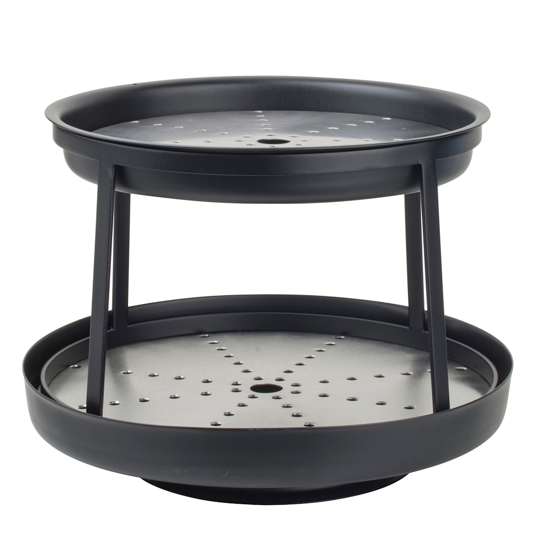 Steelite 5856JX01 Black 2 Tier 12.25" x 9" Seafood Stand