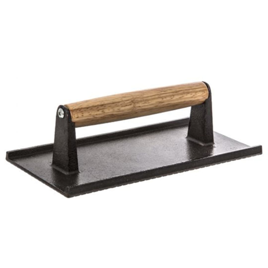 Browne Foodservice 709 8-1/4" x 4-3/4" Steak Weight with Wood Handle