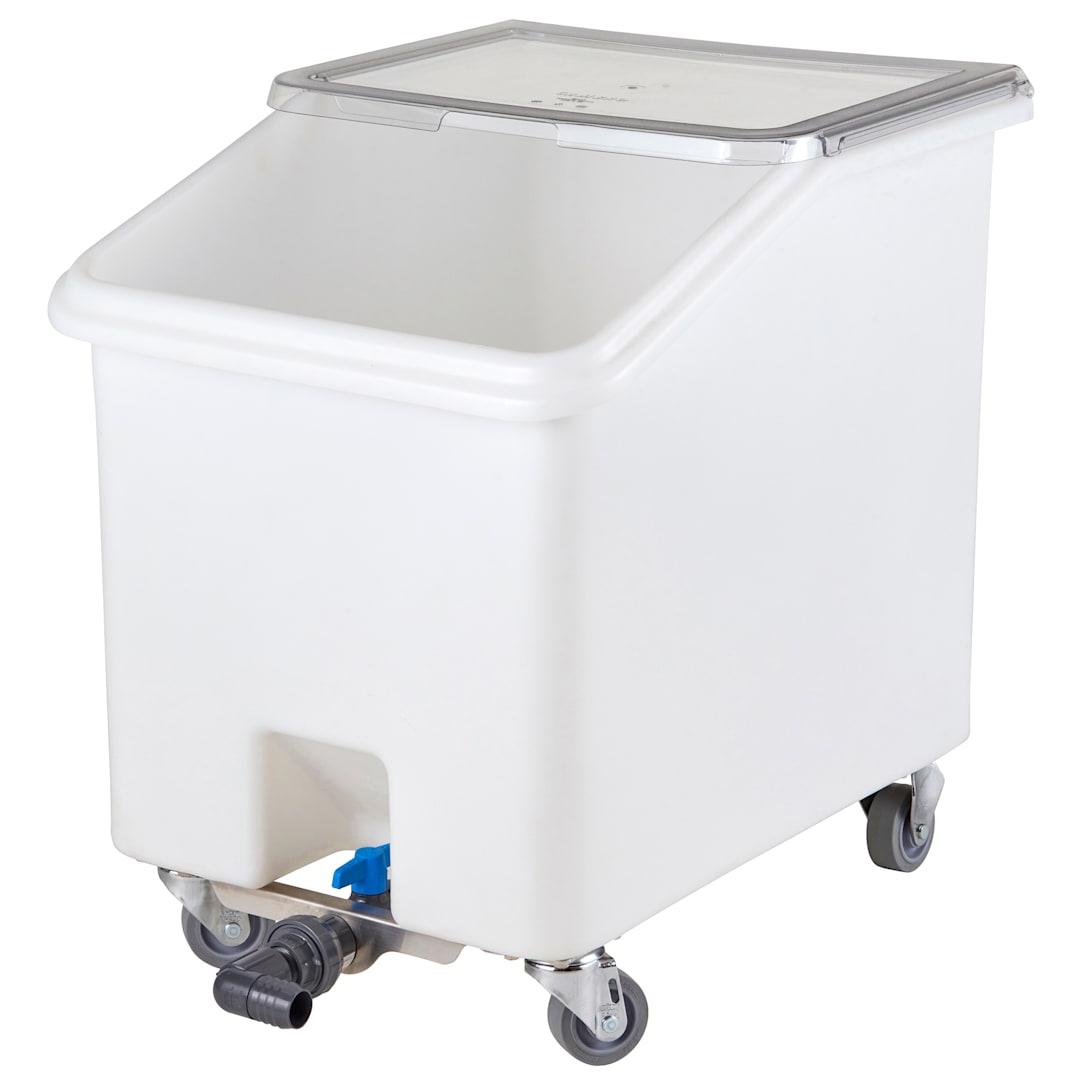 Cambro IBSD37148 White 37 Gallon Soak Tank with Slanted Top and Drain