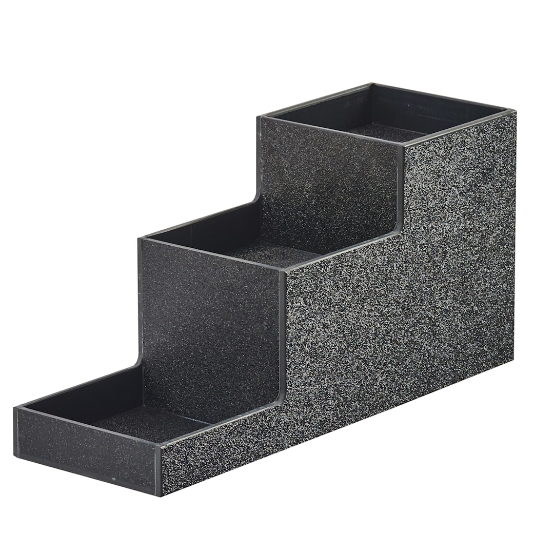 Cal-Mil 3665-13 Black 3-Tier ABS Bottle Riser