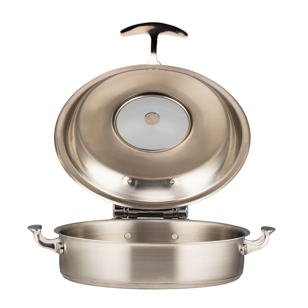 Bon Chef 60030SHL S/S Round 6 Quart Cucina Pot with Glass Lid