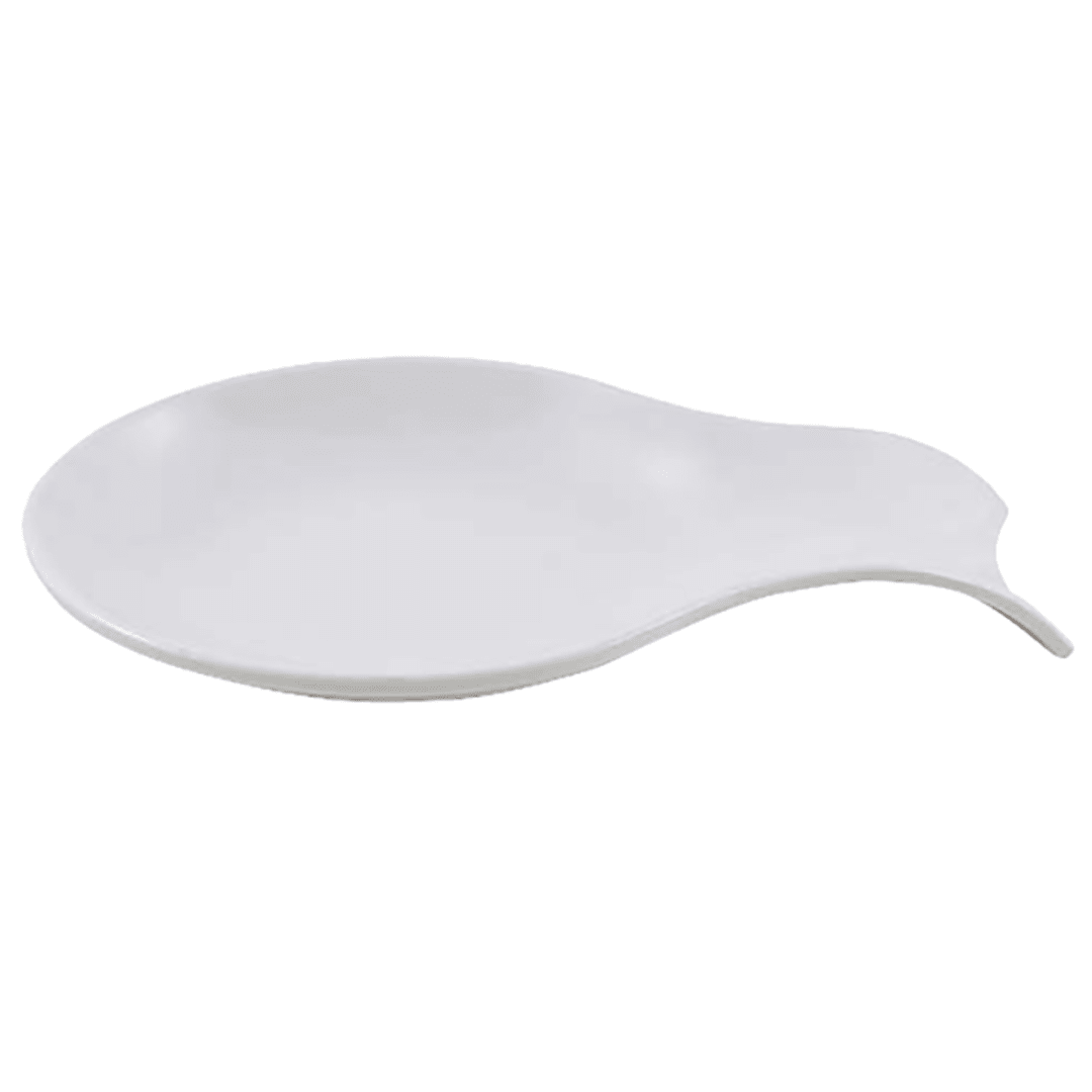 Elite Global Solutions M5511-W White Melamine 10 x 5.5 x 1" Spoon Rest