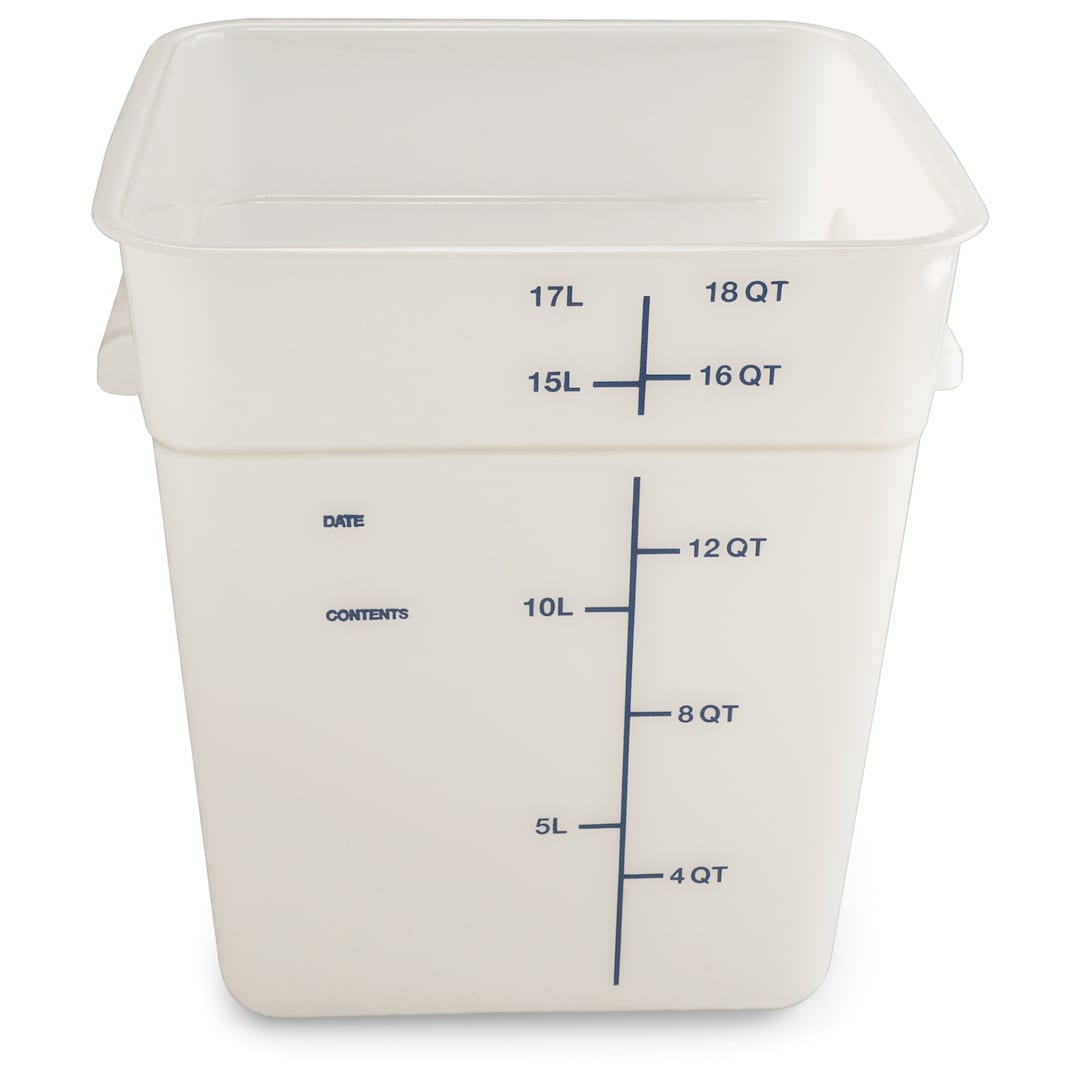 Carlisle 11965PE02 White Poly Square 18 Quart Storage Container