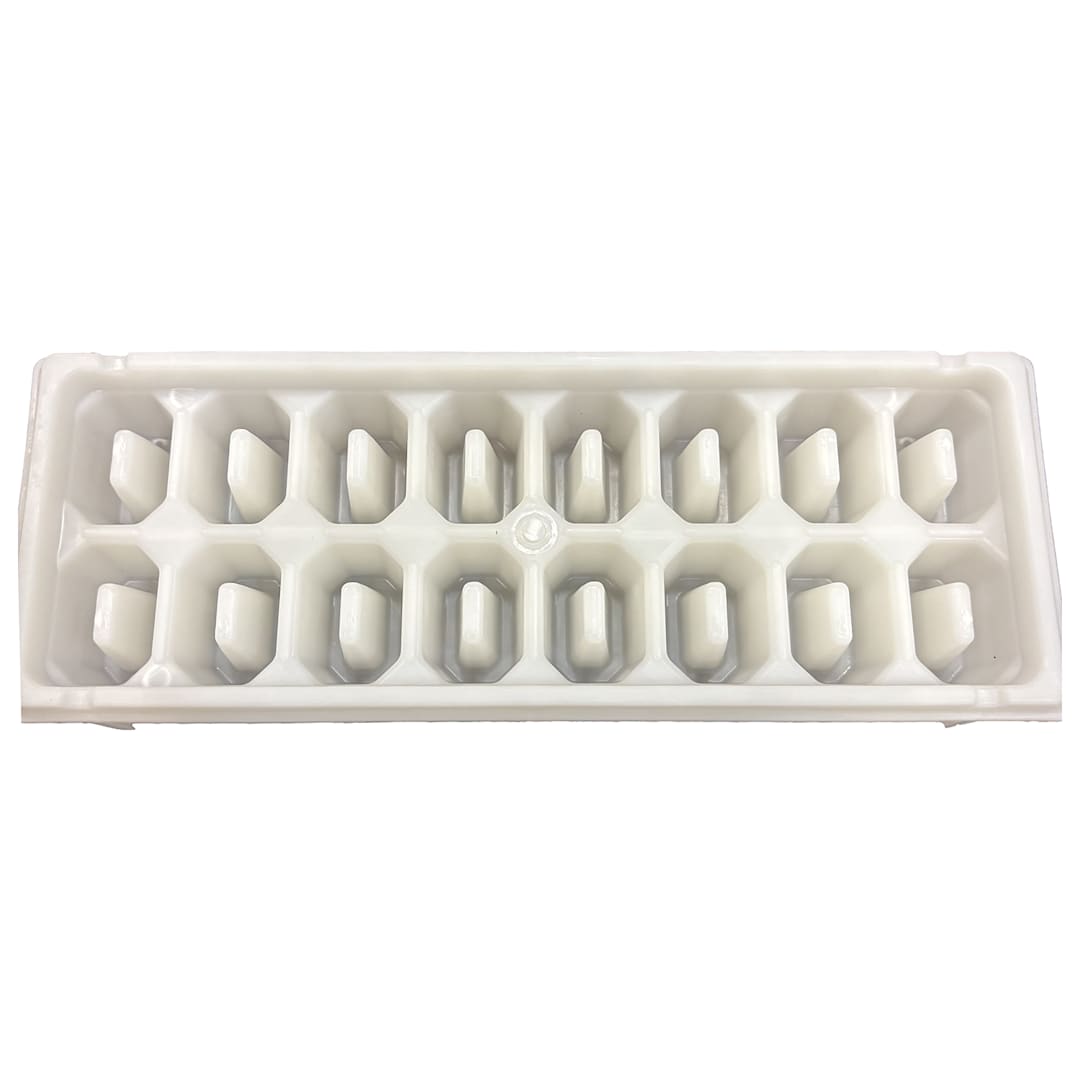 Parade Plastics W1401260 White 7.5" x 3.5" x 1.5" Ice Cube Tray