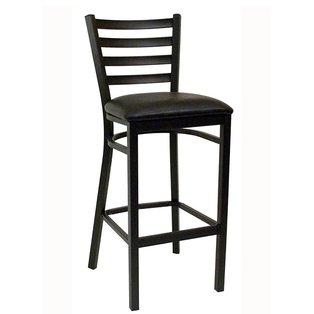 American Table and Seating 77-BS-G4 BLACK Powder Coat Ladder Bar Stool