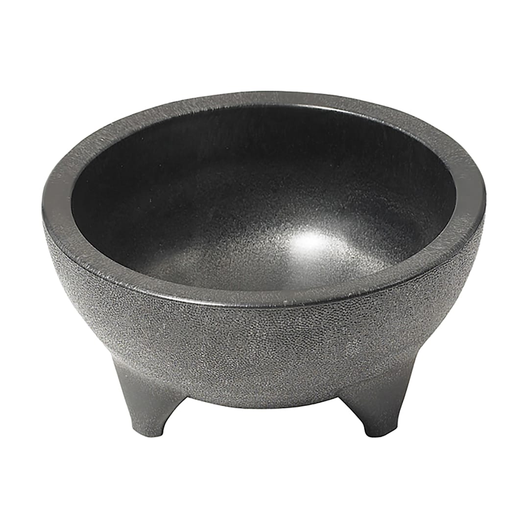 Winco PMSB-56 Black 56 Ounce Molcajete Salsa Bowl