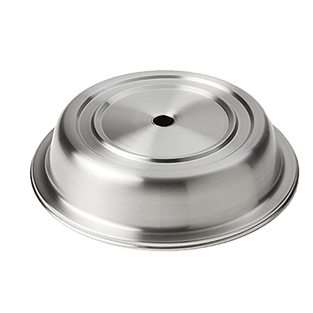 American Metalcraft PC0950R Satin S/S Round Plate Cover w/ Finger Hole