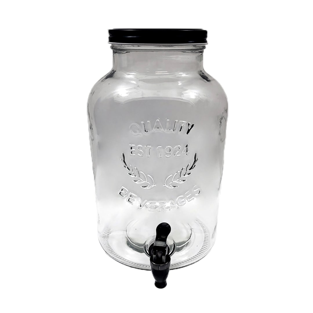 TableCraft 10090 Glass 2 Gallon Beverage Dispenser with Ice Core