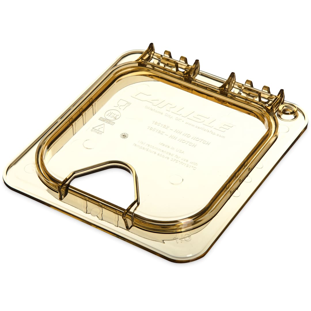 Carlisle 10519Z13 Notched Amber 1/6 Size High Heat Lid