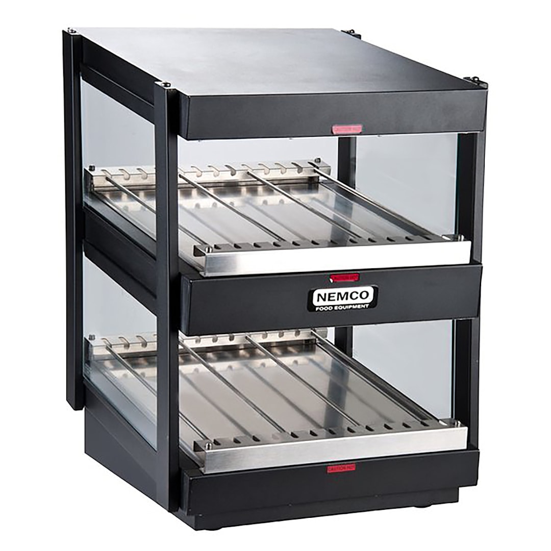 Nemco 6480-18-B Black 18" Horizontal Heated Shelf Merchandiser