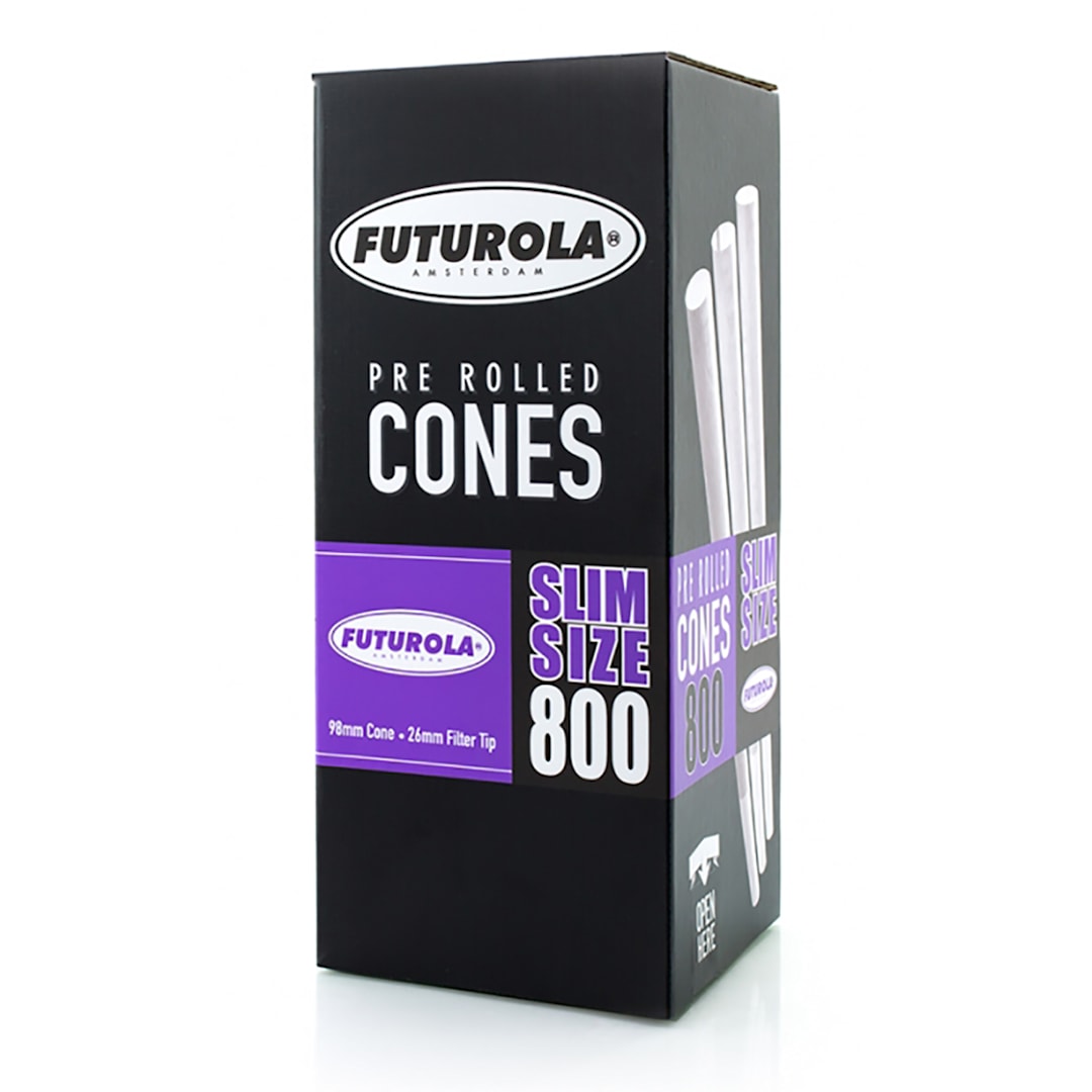 Futurola F02-S098/26-CWF White Slim Size Pre-Rolled Cone - 4800 / CS