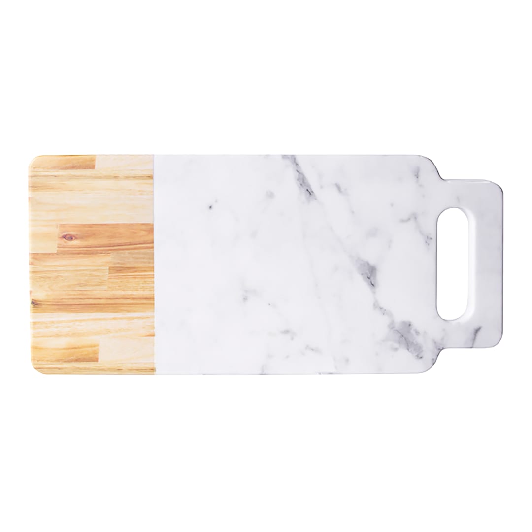 EGS M715RCM-AWC Sierra Alder Wood/Marble 15" x 7" Board with Handle