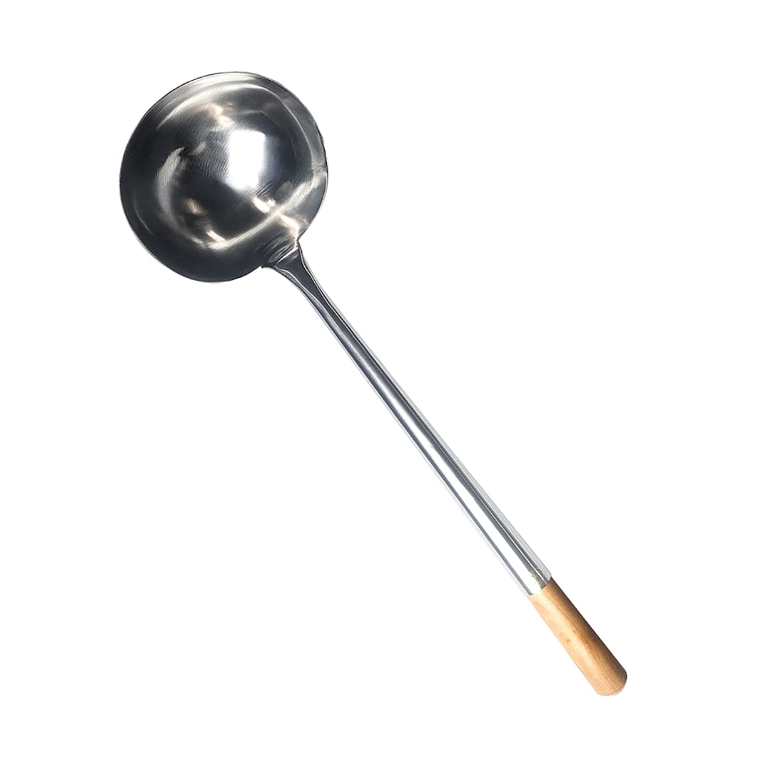 Town Food Service 34971 EX LG S/S 8 Ounce Ladle with Wood Handle
