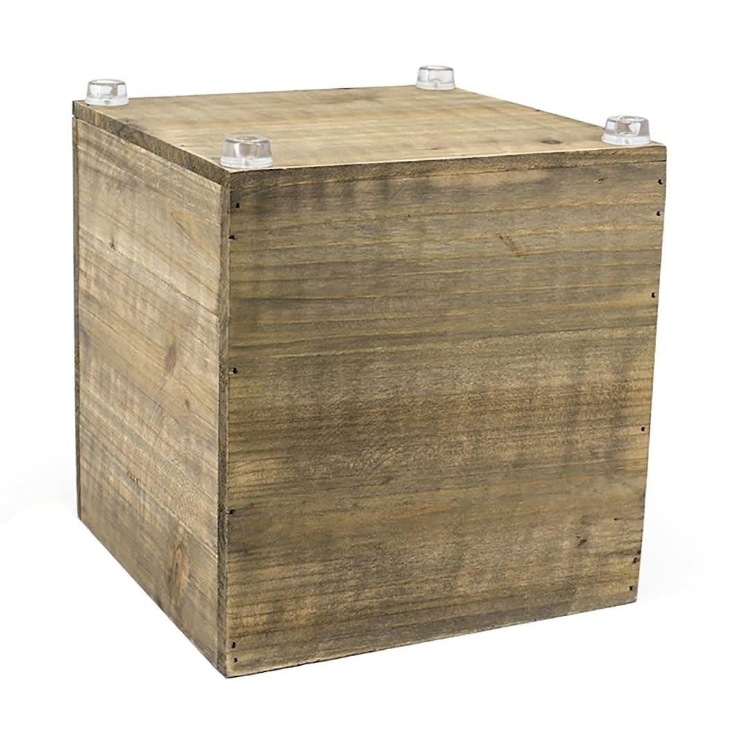 FOH RWA013NAW20 Rustic Wood 8.25" x 8.25" x 8.75" Cube Riser - 2 / CS