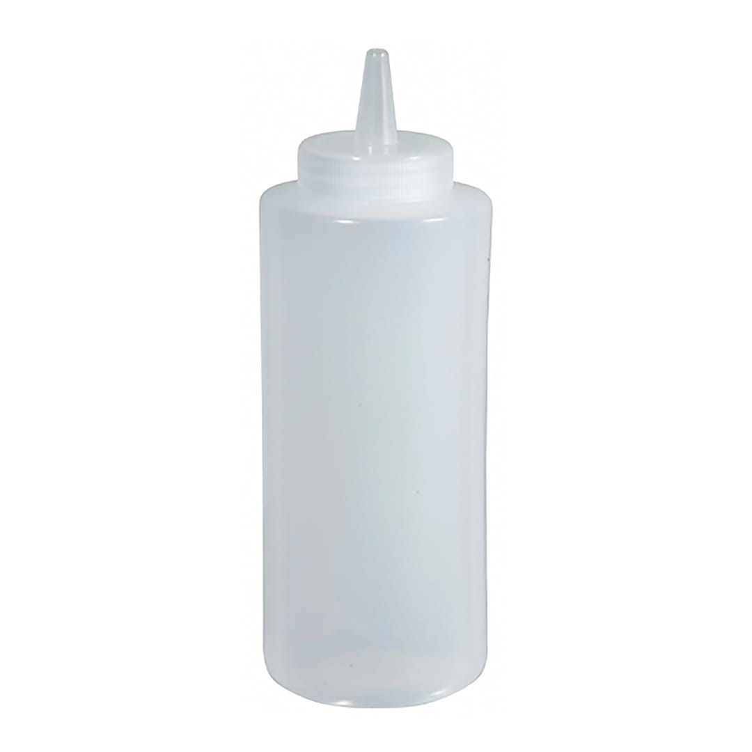 Winco PSB-08C Clear Plastic 8 Ounce Squeeze Bottle - 6 / PK