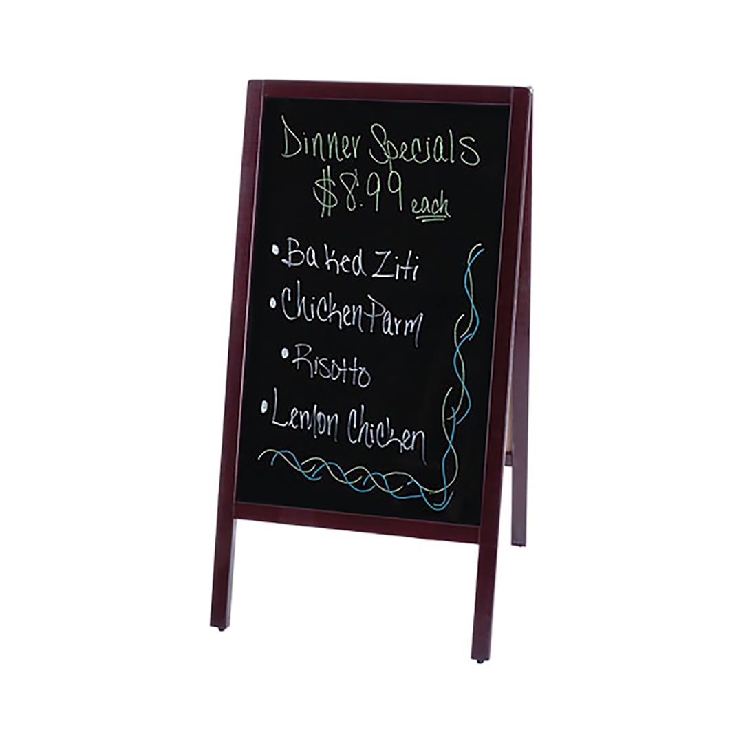 Winco MBAF-3 Mahogany Dual-Sided Sidewalk Marker Board Set