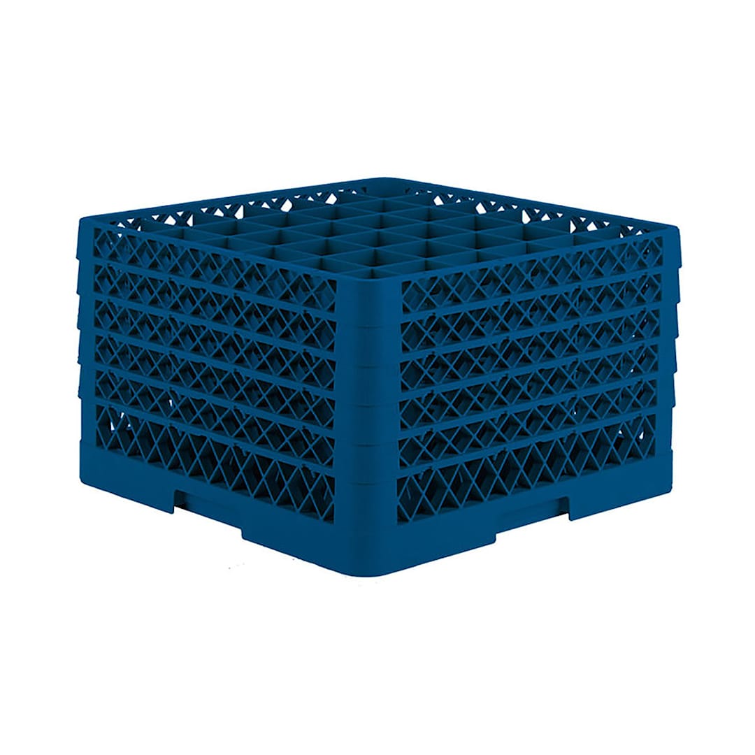 Traex TR7CCCCC-44 Blue 36-Compartment Glass Rack with 5 Extenders