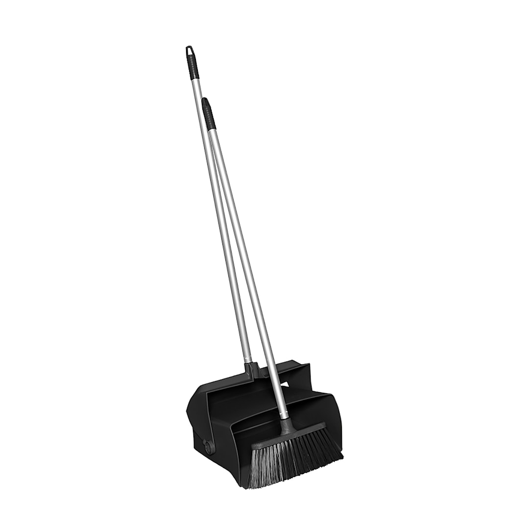 Remco 62509 Black Lobby Dustpan with Lobby Broom