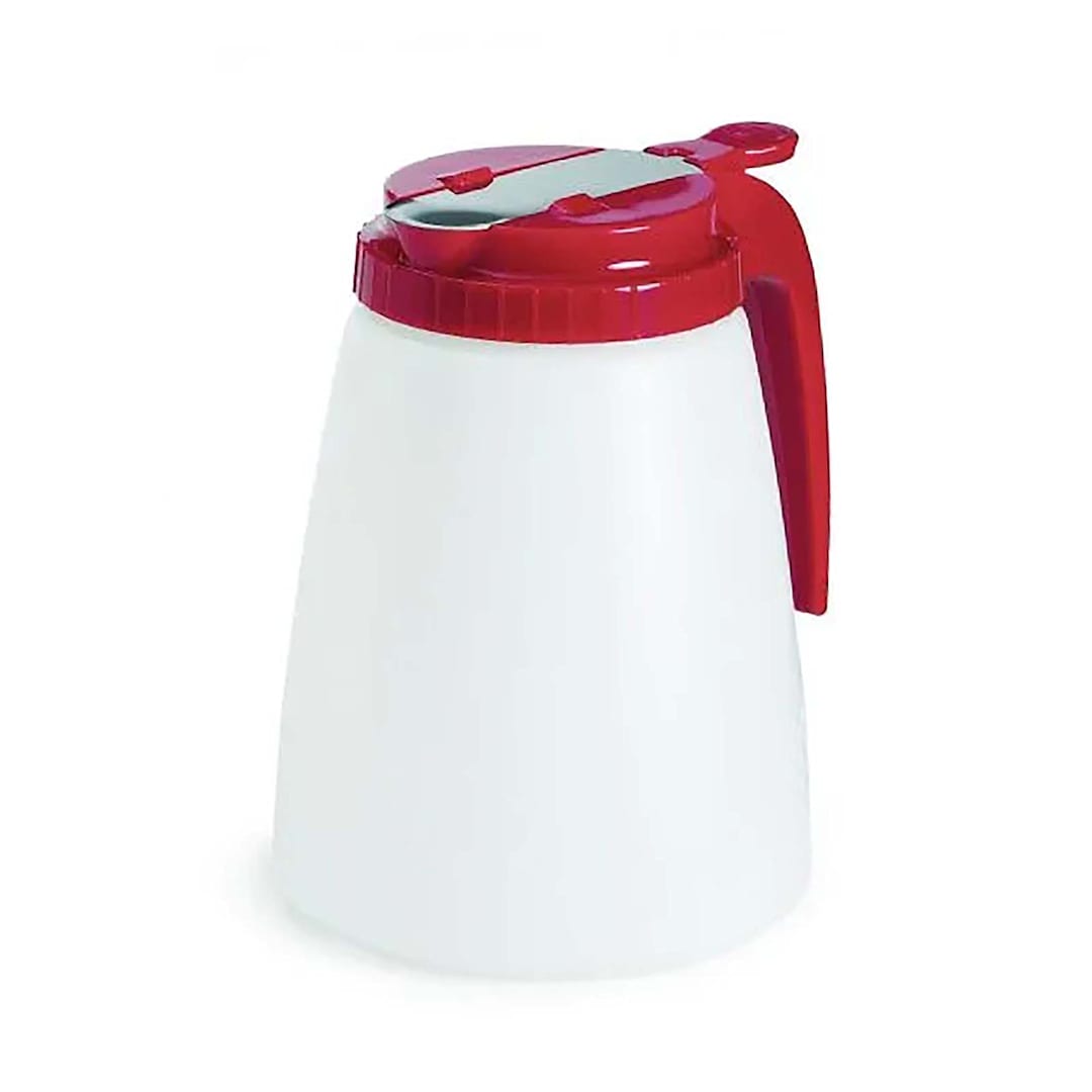 TableCraft 748R 48 Ounce Plastic Dispenser with Red Top