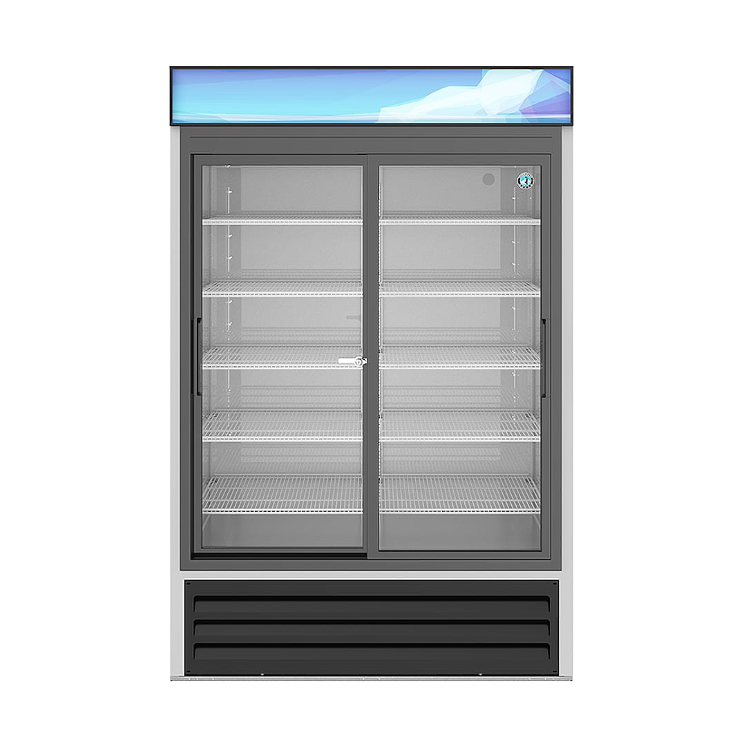 Hoshizaki RM-45-SD-HC 2-Section Glass Door Reach-In Merchandiser