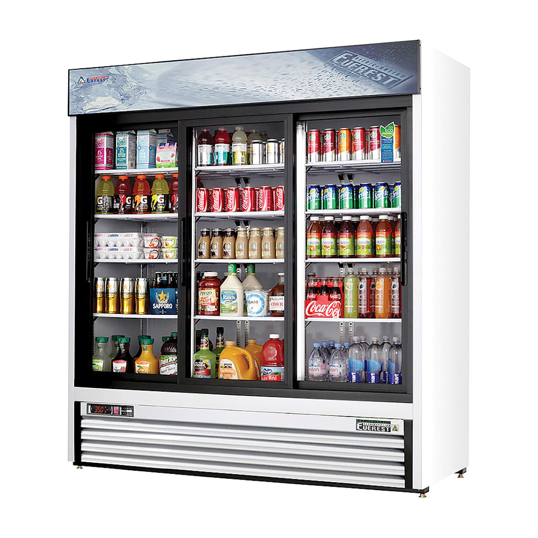 Everest EMGR69 Glass Three-Section Merchandiser