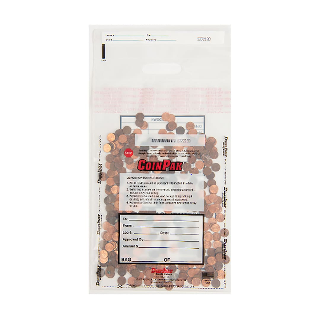Dunbar Security 1221ACP Tamper Evident 12" x 21" Coin Bag