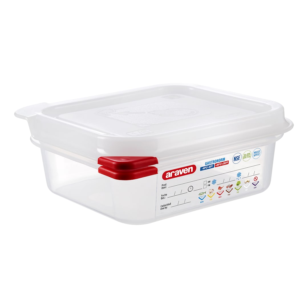 Araven 03023 Translucent 1/6 Size Food Container with Lid