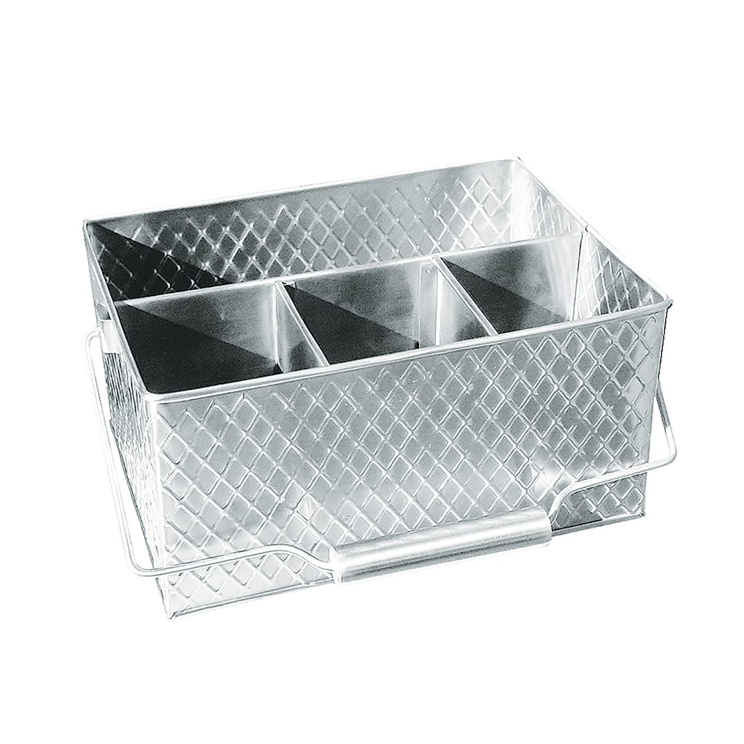 TableCraft 10040 S/S Lattice 4-Compartment Flatware Caddy