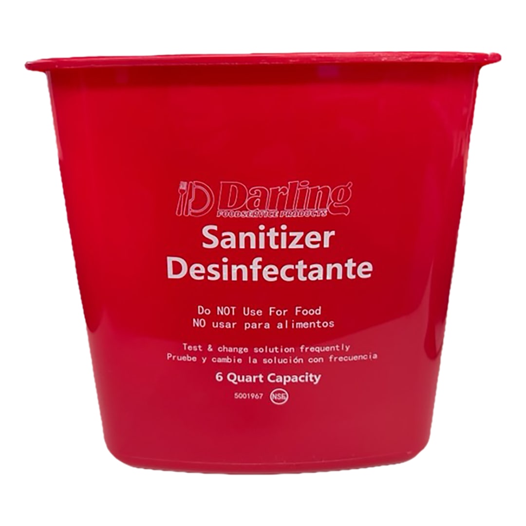 Darling Foodservice Red 6 Quart Sanitizer Pail
