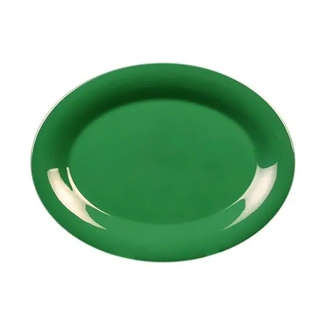 Thunder Group CR213GR Green 10.5 x 13.5" Oval Melamine Platter - Dozen