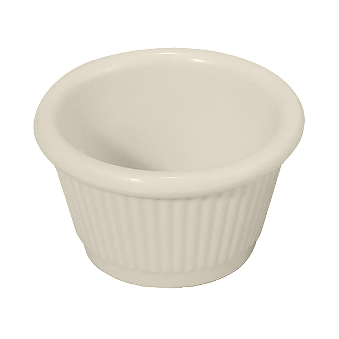 Winco RFM-3B Bone 3 Ounce Fluted Melamine Ramekin - Dozen