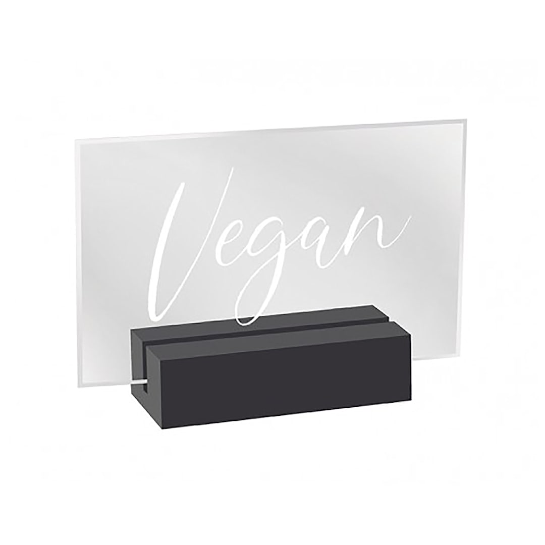Cal-Mil 22336-5-13 Acrylic with Black Base 3.5" x 1" x 2.5" Vegan Sign