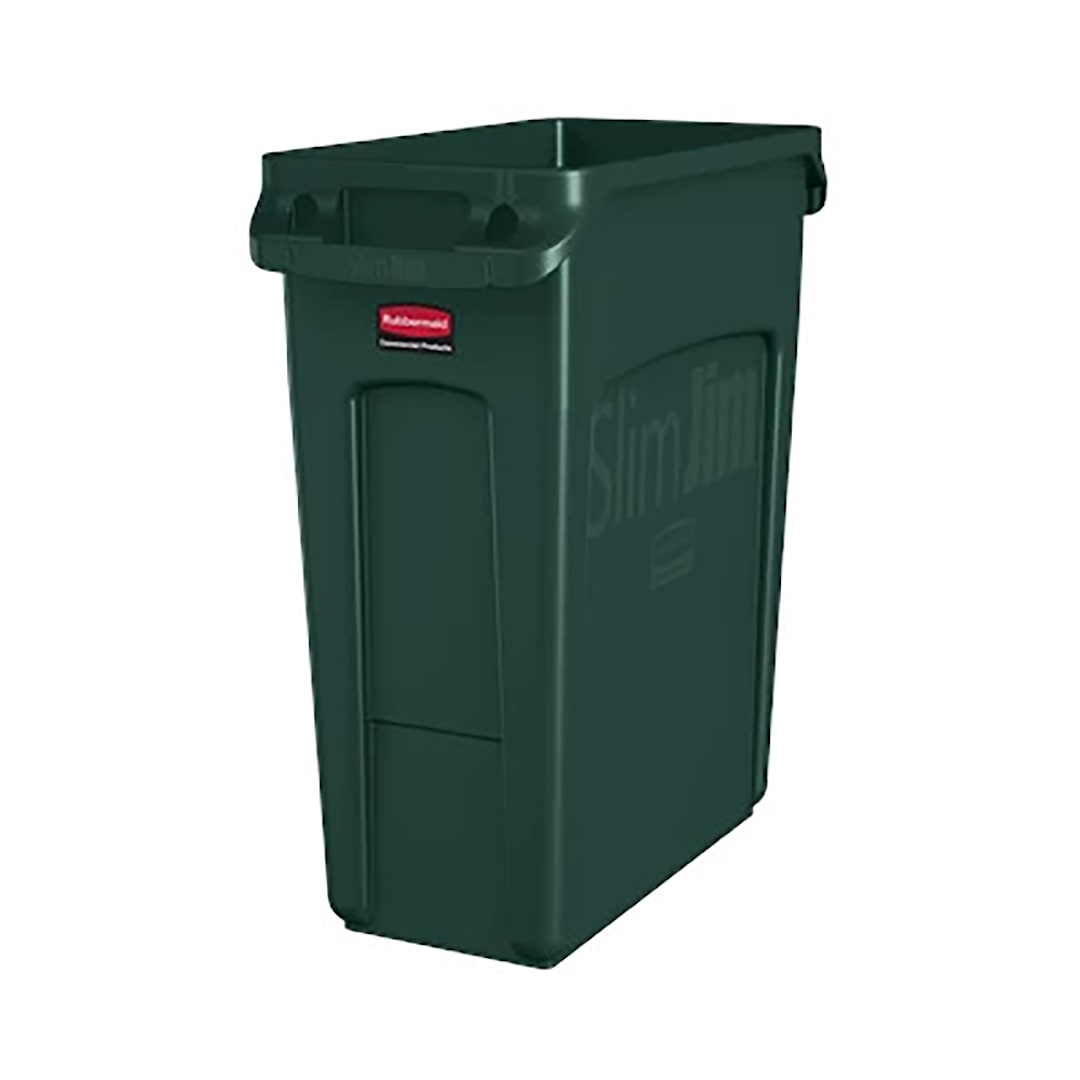 Rubbermaid 1955960 Slim Jim Green 16 Gallon Waste Container
