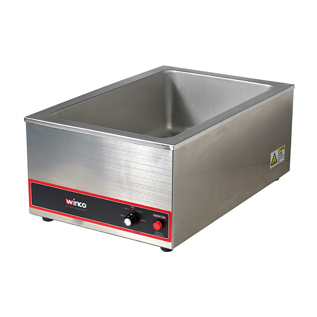 Winco FW-S500 120V S/S 22.5" x 14.63" x 9.4" Food Warmer Set
