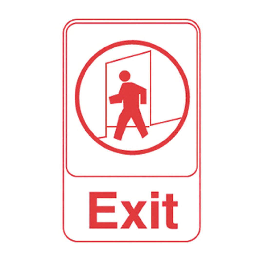 Vollrath 5609 White with Red Font 6" x 9" Exit Sign