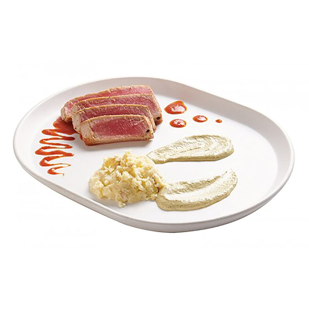 Cal-Mil 22018-15 Hudson 14 x 11.25 White Melamine Platter - 3 / CS