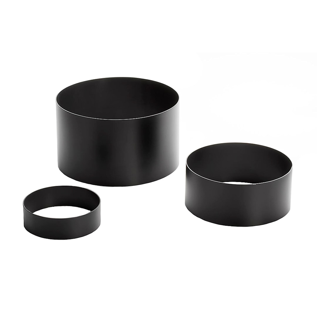 American Metalcraft RRB2 S/S Rnd Risers w/ Satin Black Finish - 3 / ST