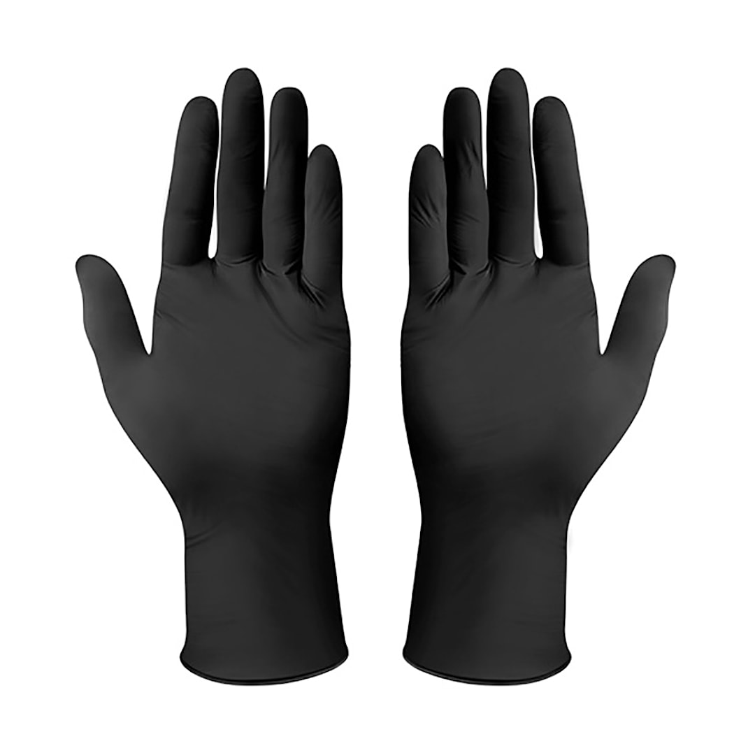 Winco GLN-MB Black Medium 3 Mil Powder Free Nitrile Glove